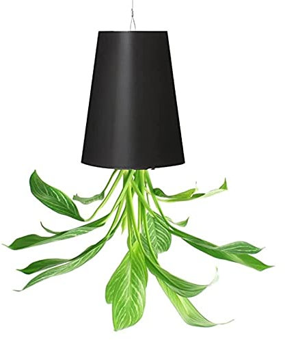 NICETOW Upside-Down Planter Hanging Flower Pot,Self Watering Planter,Indoor Outdoor Orchid Plant Pots,Plastic Hanging Planter for Balcony Garden Home Decor-Black 9.5x13cm(4x5inch)