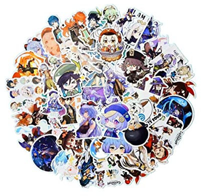 ROSETOR 50 Stück Genshin Impact Aufkleber Genshin Impact Sticker Pack Genshin Impact Product Stickers für Kinder, Mädchen und Jugendliche