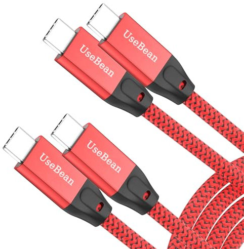 UseBean USB C to USB C Cable 100W 1M(2 Pack), USB C 3.2 Gen 2X2 20Gbps Data Transfer 4K@60Hz Video Display Type-C PD Charger Cord, for iPhone 15 Pro Max, MacBook Pro, iPad Pro, Galaxy S24/S23