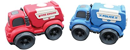 Lexibook, Spielzeugautos zum Teil aus Weizenfasern hergestellt - Polizei und Feuerwehr für Kinder - BIOC01