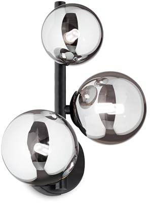Ideal Lux PERLAGE 3 Globe Light Wandleuchte Schwarz