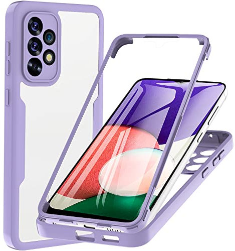 Hülle für Samsung Galaxy A53 5G, Vorder- und Rückseitenschutz Handyhülle Samsung A53 Case 360 Grad stoßfeste Handyhülle (A53, Violett)