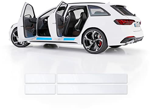 Blackshell® Basic Einstiegsleisten Schutz kompatibel mit VW Polo | Typ 6R | Bj. 2009-2014 (5-türer) Transparent - passgenaue Lackschutzfolie inkl. Profi Rakel