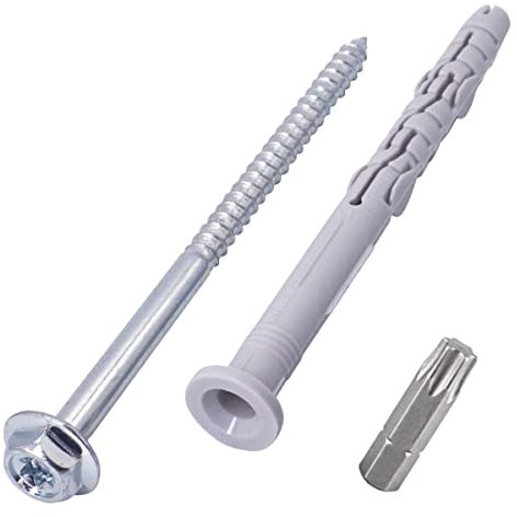 SKIR'CO Lot de 4 chevilles d'ancrage universelles 10 x 120 mm avec vis avec rondelle à pression, chevilles murales en plastique (4, 10 x 120 mm)