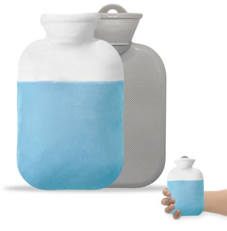 Miniature Hot Water Bottle, with Soft Plush Cover 500ml Small Hot Water Bottles for Keep Warm,Feet Warmer Hot Water Bag (500ML)