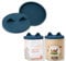 OHMO Couvercle Silicone Alimentaire, Couvercles Conserve en Silicone sans BPA de Grande Taille pour Aliments pour Chats et Chiens, (800g, Bleu Foncé), Set de 2