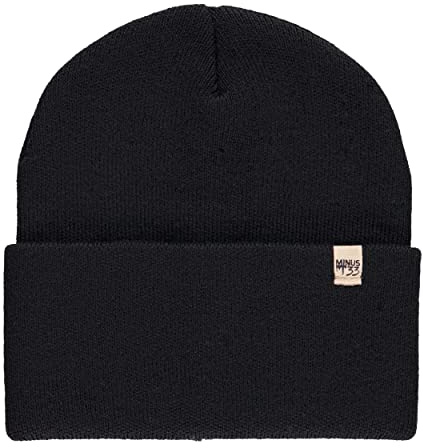 Minus33 Merino Wool Midweight Everyday Knit Cuff Beanie - Wintermütze mit Bündchen aus 100% Merinowolle - Schwarz