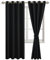 JIUZHEN Vorhänge Blickdicht mit Ösen Verdunklungs Gardinen Schlafzimmer Blickdichte Vorhänge Ösenschal Vorhang gegen Kältes und Hitze Curtains Blackout ThermoVorhang 2er Set 245x132cm(HxB) Schwarz