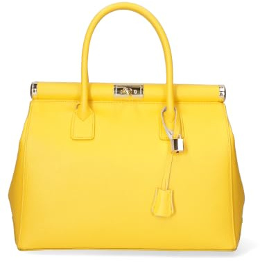 Gave Lux Damen Echtleder Handtasche, Shopper Tote City Bag, Elegante Schultertasche & Luxuriöse Umhängetasche, 35x26x16 cm, GLX22800523FBG Gelb