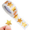 Prasacco 500 Stück Gold Sterne Aufkleber, Glitter Stern-Aufkleber Belohnung Sticker für Kinder 2,5 cm Selbstklebend Dekorative Stern Aufkleber für Scrapbooking, Grußkarten, Geschenke, Basteln(1 Rolle)