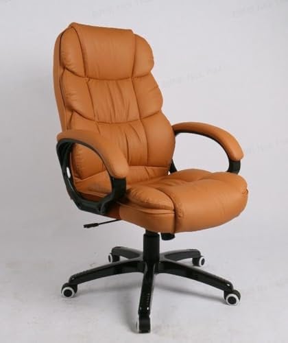 SONGMICS, Gaming, Desk, Executive Office Chair, Ergonomic Design, Swivel Castors, Adjustable Height, Armrests, Caramel Brown OBG024K11, 27.6 D x 27.6 W x (45.7-49.6 H)
