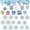 VEGCOO 30 Stück Schneeflocke Diamant DIY Painting Schlüsselanhänger Weihnachten,DIY 5D Diamant Kunst Schlüsselanhänger mit Hängender Dekoration Kindergeschenk (Blue)