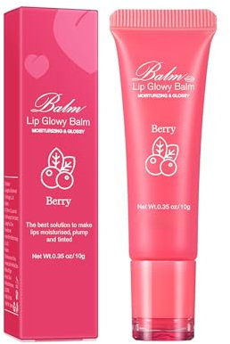 Vawolecy Lip Glowy Balm, Bálsamo labial para labios secos y agrietados Crema hidratante labial (Berry)