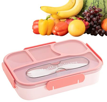 Goowafur Pranzo al Sacco per Bambini, Pranzo al Sacco Diviso - per la Scuola - Contenitore per Pranzo Diviso, Adatto al microonde, Sicuro per Alimenti, Ecologico, da 38,8 Once, per Adulti, Bambini