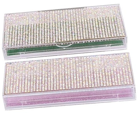 Beavorty Shiny False Eyelash Containers Candy Design 2pcs Storage Boxes for Eyelash Extension Kit