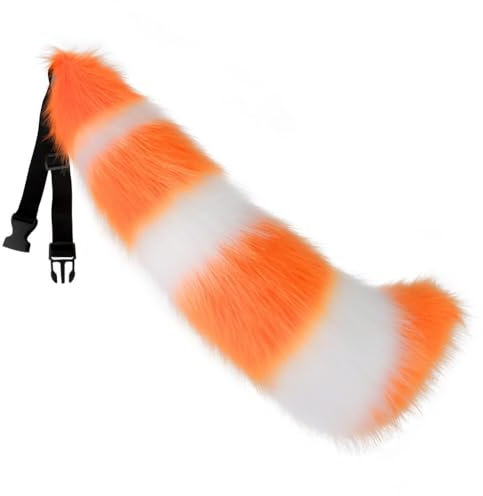 URFEDA Fuchsschwanz cosplay Plüsch Kunstpelz Tail Cosplay Groß Lang Tier Fuchs Katze Hund Wolf Schwanz Halloween Anime Großer Schwanz für Halloween Party Kostüm Cosplay verkleiden Tier Tails