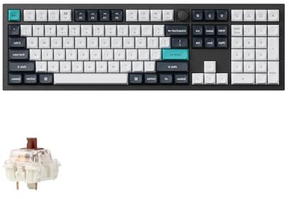 Keychron Q6 Max QMK/VIA Bluetooth Wireless /2,4 GHz/USB-C Wired Custom Mechanical Keyboard, Full Size Programmable Knob RGB Backlit Hot-Swappable Gateron Brown Switch for Mac Windows Linux - Black