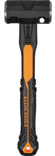 Klein Tools H80696EP 6-Pound Sledgehammer, Beater with Carabiner Hole, Shock-Reducing Grip and Fiberglass Handle for Demolition Power