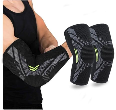 DKDXID 2pcs Ellenbogenbandage Kompression Ellenbogen Bandagen Herren Damen Ellbogen Bandage Gym Elbow Support ArmBandage Ellenbogenschoner Elbow Sleeve für Tennisarm,Bodybuilding,Kraftsport,Fitness-XL