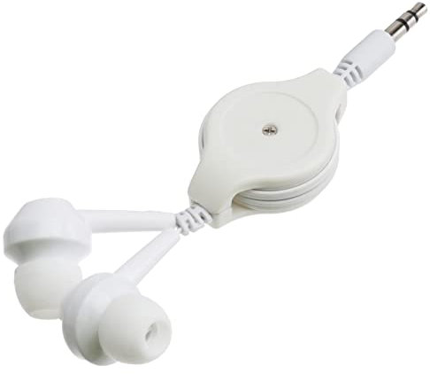 Angoily -Ear-kopfhörer mit Einziehbarer Kabel -kopfhörer Player Stereoanlagen Cd-Player und Smartphones Ergonomische Ohrpolster Leicht und Tragbar Weiße