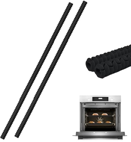 Extra Long 22 inch Silicone Oven Rack Shields Guards Oven Rack Protectors Prevents Hand and Arm Burns, Heat Resistant,Silicone, 2pcs,Black