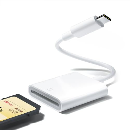 USB C SD Kartenleser 104 MB/S, Type C SD Kartenleser for iPhone 15 Kartenleser Adapter [Thunderbolt 3] USB C 3.0 Kartenlesegerät kompatibel für iPhone 15 Serien, i-Pad Pro, MacBook Pro/Air, Galaxy S8