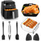 11 Pièces Air Fryer Accessoires for Ninja AF140EU AF180EU PRO 4,7 L/6,2 L, y compris paniers de friteuse à air, grille à griller, gants, brosse à huile, clip alimentaire, spatule