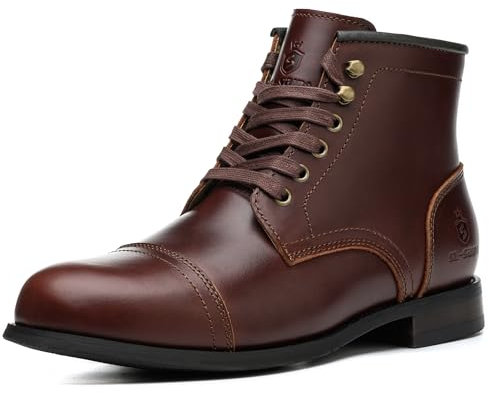 SL-Saint Stivali classici da uomo fatti a mano con punta morbida, impermeabili, in pelle bovina e lana d'Istria (Marrone Pelle Fodera, Adulto, Uomo, 40, Numero, Sistema Taglie Calzature EU, Media)