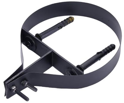 perfk Support de tuyau de cheminée 5 Sangle murale Collier de serrage de tuyau en métal Diamètre réglable 125 mm Support mural Collier de serrage de, Noir