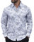 APTRO Men's Shirts Long Sleeve Dress Shirts Casual Floral Shirt Wrinkle-Free Formal Regular Fit Shirts Grayish Blue 3XL
