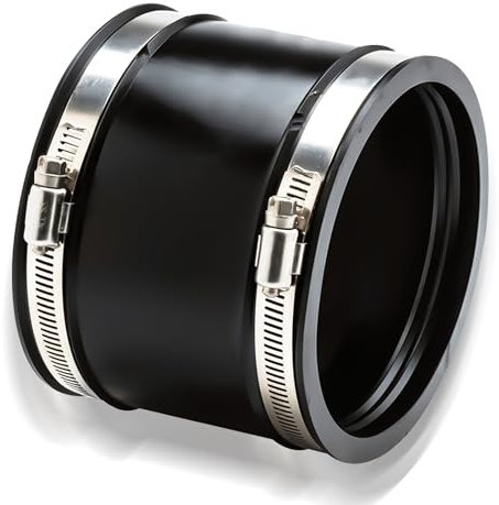 Acoplamiento de goma flexible de 150 mm con dos abrazaderas de acero inoxidable, manguito reductor de ruido flexible para ventilador de tubo, conector de tubo para ventilador de tubo, para conexión de