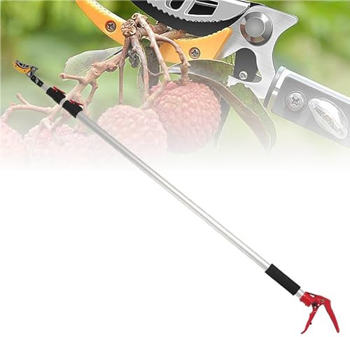 IEOWY Baumschere, Baumschere mit großer Reichweite, ausziehbar, Obstpflücker mit rotierendem Klingenkopf, Hochentaster mit leichtem ausziehbarem Aluminiumgriff für Baumzweigschneider, 5 m