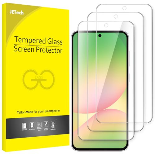 JETech Protection D'écran pour Samsung Galaxy A56 5G, Film en Verre Trempé 9H, Anti-Rayures, Transparente HD, Lot de 3
