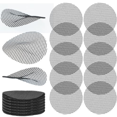 oruola 100 Pcs Flower Pot Hole Mesh Pad, 2 Inch Round Black Plant Pot Mesh Drainage Screen, Prevent Soil Loss, Bonsai Bottom Plant Drainage Insert for Garden Outdoor Potted Plants
