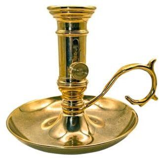 LivuX Italienischer Kerzenhalter im Vintage-Stil Messing Gold für Stabkerzen Ø 2,5 cm, Höhe 10 cm – Design des 19. Jahrhunderts 1027