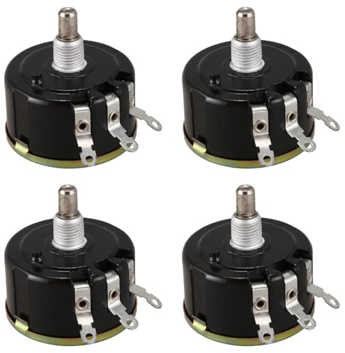 GREOHNMPAW 4X WX050 10K Ohm 5W 6mm Rundwellendreh Draht Gewickelt Potentiometer Schwarz + Silber