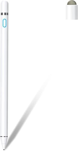Stylus Pens for Touch Screens, Universal Tablet Touch Screen Pen with Magnetic Cap, 2 in 1 Capacitive Stylus Pen for iPad/Android/iOS/iPad Pro/i-Phone/Sam-sung/Smartphones/and All Touch Devices white