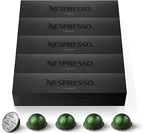 NESPRESSO VERTUO Stormio | Arabica Kaffee mit dunkler Röstung | Ideal für den großen Kaffeebecher (230ml) | Kompatibel mit VERTUO Kapselmaschinen | 50 Kapseln