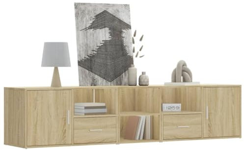 Eckregal Sonoma-Eiche 200x40x45 cm Holzwerkstoff Standregal Bücherregal Wandregal Regal Eckschrank Deko Wohnzimmer Schlafzimmer Büro