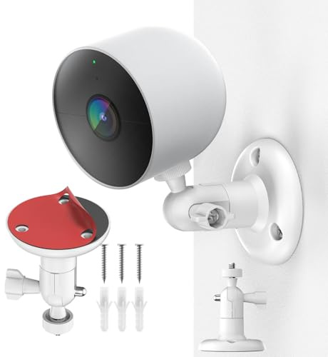 Selbstklebende Kamerahalterung mit 1/4-20 Zoll Gewinde,Wandhalterung für Ring Stick Up Cam,Ring Stick Up Cam Battery,Arlo Pro 4,Arlo Essential Spotlight,360° verstellbare Überwachungskamerahalterung