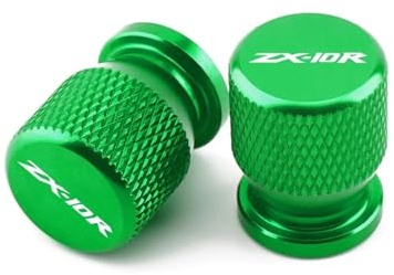 Ventilkappen für Motorradreifen Für Ka@&wasaki ZX10R ZX-10R Motorradzubehör CNC Aluminium Rad Reifen Teile Ventilschaftkappen Abdeckung(Green)