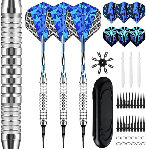 Dartpfeile mit Kunststoffspitze für Elektronische Dartscheibe: 3 Stück Soft Darts Pfeile Set, Profi Softdarts Dartpfeil, für Sport und Freizeit, Soft-Dartpfeile mit Extra Schafts Flights Dartspitzen