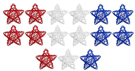 Pluuttiem 15pc Decorative Balls Rattan Decoration for Independence Day Home Decor Craft Vase Bowl Filler Table Party Supplies Easy Install B