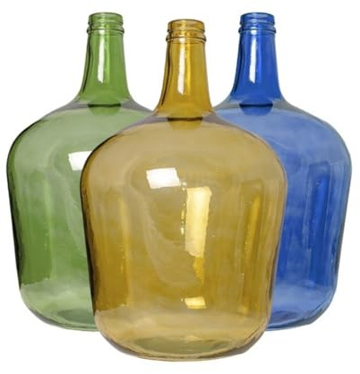 Cok Garrafa Vidrio Transparente - Damajuana - Estilo Apple Botijo transparente de colores - Jarra Cristal - Jarrón Cristal (Mix, 2 L)