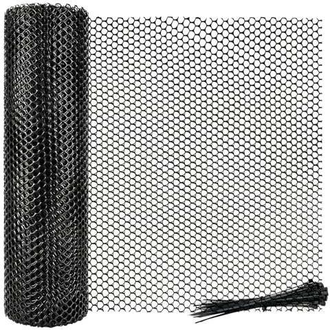 Chicken Wire Mesh Roll, Black Plastic Mesh Fencing 40cm×3m – Poultry Breeding Netting for Garden, Balcony & Temporary Fencing, Durable Rust-Proof Pet Isolation Net
