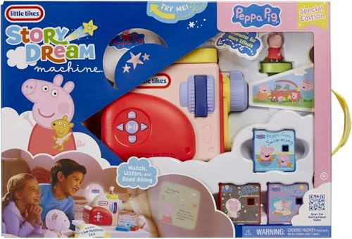 Little Tikes Story Dream Machine Starter Pack with 3 Peppa Pig Stories - Light, Sound and Audio Projector for Children - Includes 3 Stories and 1 Character - For Ages 3+ Years