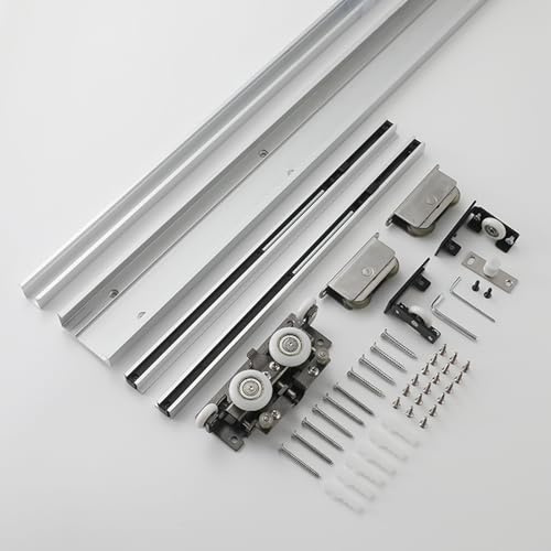 Perche de Sauvetage Quincaillerie de Porte Invisible Dissimulée avec Mécanisme de Fermeture Amortie, Rail de Porte Coulissante de Placard de 36, 48, 52, 54 ou 60 Pouces(32in/81cm)