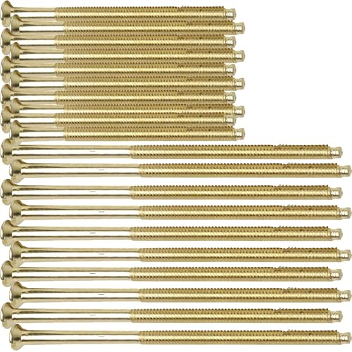 Lot de 20 vis électriques longues en laiton 50 mm, 75 mm, 10 x 50 mm + 10 x 75 mm