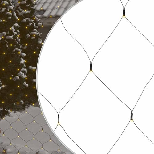 QUAHEAS Weihnachts-Lichternetz 4x4 m mit 544 LED warmweiß, energiesparend, PVC Material, IP44 wasserdicht, 5 m Verlängerungskabel, 8 Lichteffekte für Innen und Außen