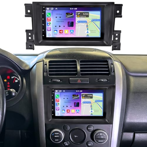 7 Pulgadas Radio Coche 2 DIN para Suzuki Grand Vitara 2005-2019 4G+64G | Android 14 para Grand Vitara con Inalámbrico CarPlay Android Auto Navegación GPS Bluetooth WiFi FM RDS SWC Cámara de Respaldo